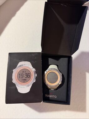 Suunto Rose Gold Bezel Smartwatch with White Band